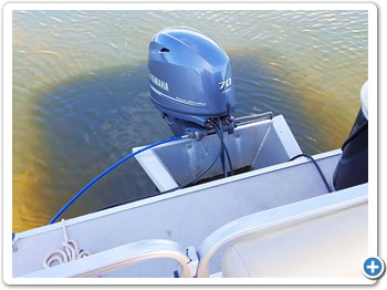70 HP 4 stroke engine with rear deck for easy anchoring